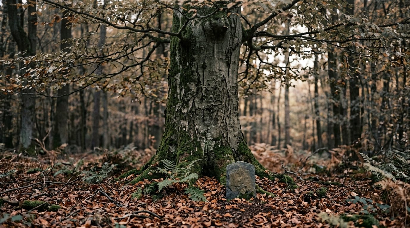Einzelner Laubbaum im Wald als Ruhestätte für eine Baumbestattung in Berlin